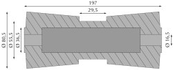 STOLTZ RP-8 Kielrolle, &Oslash; 80,5/55,5 x 197 mm