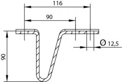 KNOTT Deichselstütze, 90 mm hoch