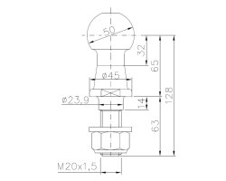 WINTERHOFF Kupplungskugel KUB 50-2000 KG, &Oslash; 50 mm