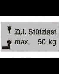 Stützlastschild, 30 x 65 mm, max. 50 kg