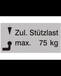 St&uuml;tzlastschild, 30 x 65 mm, max. 75 kg