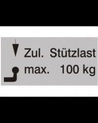 Stützlastschild, 30 x 65 mm, max. 100 kg