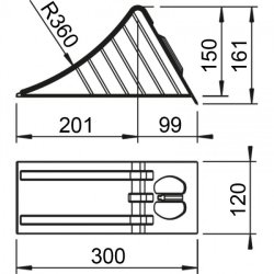 AL-KO UK 36 Unterlegkeil, 120 x 300 x 161 mm