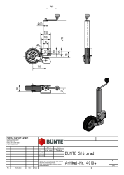 St&uuml;tzrad, &Oslash; 60 mm, automatisch klappbar