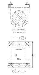 Klemmhalterbefestigung (Paar), f. Deichsel &Oslash; 60 mm