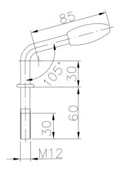 B&Uuml;NTE Knebelschraube, M12, 90 mm lang