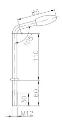 B&Uuml;NTE Knebelschraube, M12, 170 mm lang