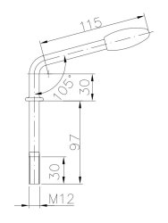 BÜNTE Knebelschraube, M12, 127 mm lang