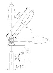 BÜNTE Gelenkknebelschraube, M12, 76 mm lang