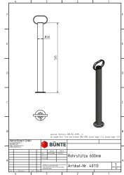 Rohrst&uuml;tze, &Oslash; 48 x 600 mm, m. B&uuml;gelgriff