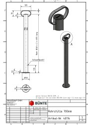 Rohrst&uuml;tze, &Oslash; 48 x 700 mm, m. B&uuml;gelgriff