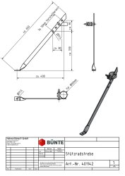 St&uuml;tzradstrebe, 650 mm lang, f. &Oslash; 60 mm St&uuml;tzrad