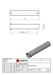 Steckachse, &Oslash; 20 x 87 mm, m. Splint