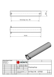 B&Uuml;NTE Steckachse, &Oslash; 20 x 120 mm, m. Splint