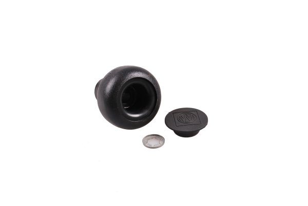 B&Uuml;NTE Knauf, &Oslash; 10 mm, schwarz, m. Kappe/Ring