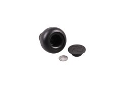 Knauf, &Oslash; 10 mm, schwarz, m. Kappe/Ring