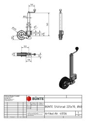 B&Uuml;NTE St&uuml;tzrad, &Oslash; 60 mm, automatisch klappbar