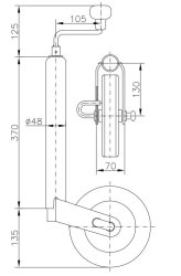 WINTERHOFF St&uuml;tzrad, &Oslash; 48 mm, m. Bremsfunktion