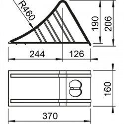 AL-KO UK 46 Unterlegkeil, 160 x 370 x 206 mm