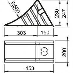 AL-KO UK 53 Unterlegkeil, 200 x 453 x 247 mm