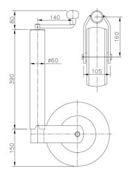 St&uuml;tzrad, 255 x 80 mm,