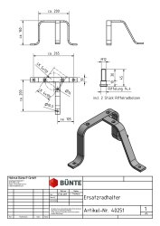 Ersatzradhalter, m. 2 Radbolzen M12/Muttern M12