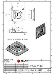 BÜNTE Zurrmulde, quadratisch, 105 x 105 x 25 mm