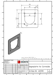 BÜNTE Gegenplatte, 142 x 132 x 3 mm, f. Zurrmulde