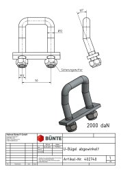 B&Uuml;NTE Zurrb&uuml;gel, M12, 20&deg; abgewinkelt, 2000...