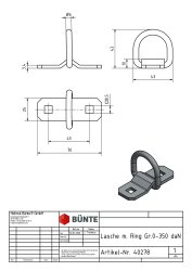 Lasche u. Ring, 25 x 70 mm, Lochabstand 45 mm