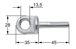 &Ouml;senschraube, M10 x 45 mm, Bohrung &Oslash; 13,5 mm