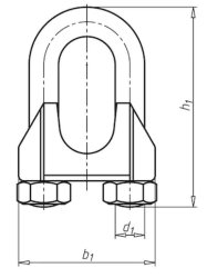 Drahtseilklemme, M5, f. &Oslash; 5 mm Drahtseil