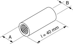 Reduziermuffe, M10/M12, 40 mm