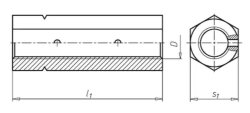 Spannschlossmutter, M12 x 55 mm, Schlüsselweite 18