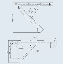 WINTERHOFF Ausdrehstütze, links, 290 x 465 mm