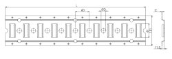 Anker-/Kombizurrschiene, 131 mm x 3 m x 11,5 mm