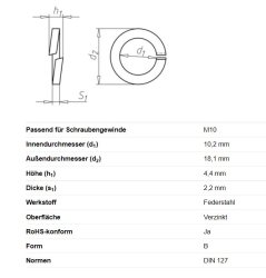 Federring m. Querschnitt, Ø 10,2/18,1 x 4,4 mm