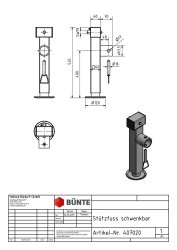 B&Uuml;NTE St&uuml;tzfu&szlig;, schwenkbar, Vkt. 60 x 535 mm