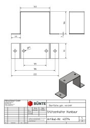 St&uuml;tzenhalter, 70 x 222 x 106 mm, LA 105/186 mm