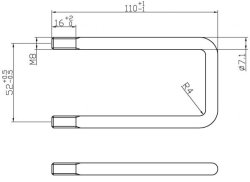 KNOTT Zurrb&uuml;gel, 110 mm, Abstand 52 mm, M8 x 16 mm