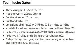 Gurtbandnetz, 25 x 1350 x 1575 mm, 500 daN