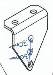 Achsstoßdämpferhalter, 40 x 100 x 125 mm