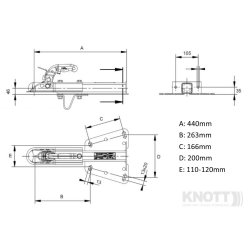 KNOTT KZE 7,5, -750 kg, V-Deichsel