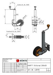 KARTT St&uuml;tzrad, &Oslash; 60 mm, automatisch klappbar