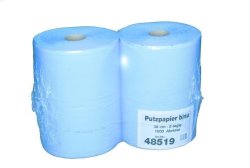 Putzpapier blau (2 Rollen), 2-lagig, 38 x 36 cm