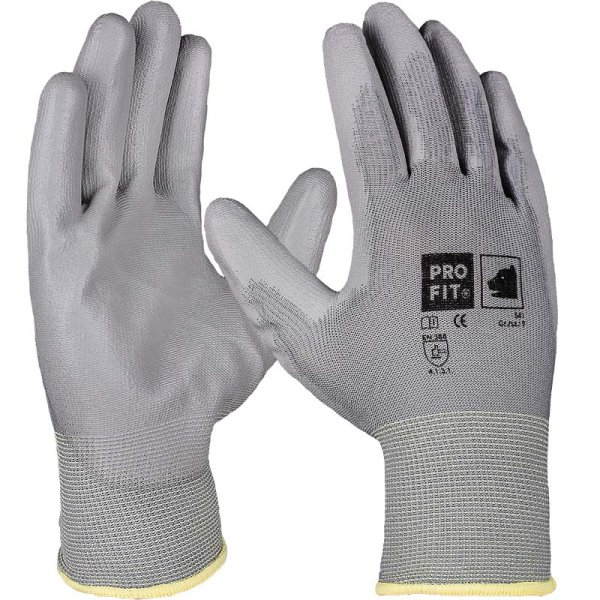 PRO FIT PU-Handschuhe (Paar), grau, Gr&ouml;&szlig;e 7