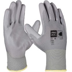 PRO FIT PU-Handschuhe (Paar), grau, Gr&ouml;&szlig;e 8