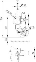 KNOTT St&uuml;tzrad TK57, &Oslash; 57 mm, schwenkbar