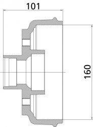 KNOTT Bremstrommel, &Oslash; 160 x 35 mm, f. RB 16-1369/1