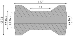 STOLTZ RP-5 Kielrolle, &Oslash; 73/46,5 x 127 mm